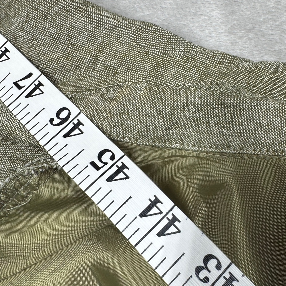 Vintage 90s Requirements Linen Cotton Blend Green Floral Embroidered Jacket XL - Picture 12 of 16